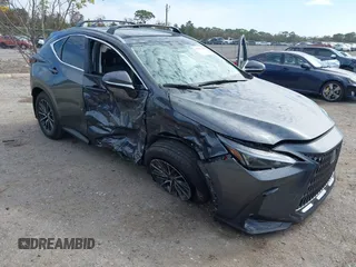 2025 Lexus NX with VIN 2T2GDCAZ1SC023969, listed as a IAAI auction lot 41502796 with 747 mi miles. Bid and sale history available at carsss.com. Image 1.