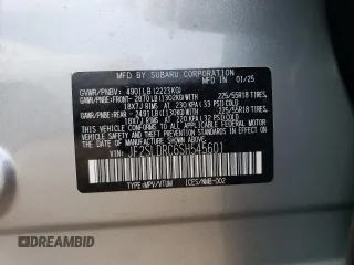 2025 Subaru Forester Limited with VIN JF2SLDRC6SH545601, listed as a Copart auction lot 56981455 with Not provided miles and Salvage title. Bid and sale history available at DreamBid. Image 12.
