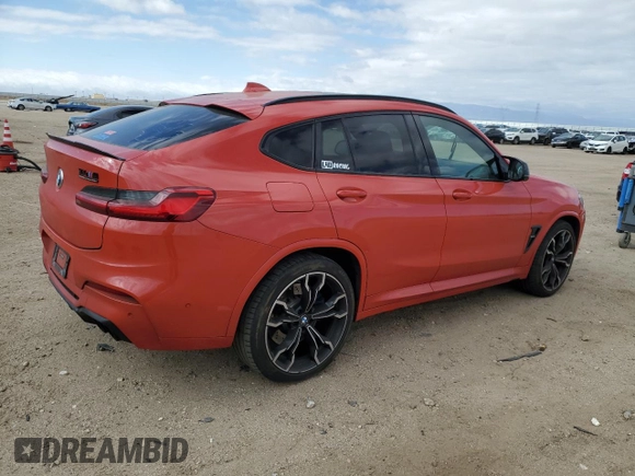 2020 BMW X4 M z VIN 5YMUJ0C08LLU67316, wystawiony jako Copart lot #53398995 z przebiegiem 34 470 mil mil oraz Szkody całkowita. Historia ofert i sprzedaży dostępna na DreamBid. Obrazek 3.