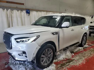 2024 Infiniti QX80 LUXE with VIN JN8AZ2AE4R9328082, listed as a Copart auction lot 41964375 with 27,999 mi miles and Salvage Title. Bid and sale history available at carsss.com. Image 1.