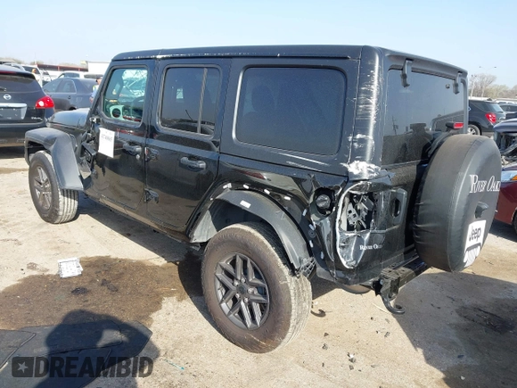 2024 Jeep Wrangler Sport S with VIN 1C4PJXDNXRW349946, listed as a IAAI auction lot 41748865 with 6,310 mi miles. Bid and sale history available at carsss.com. Image 3.