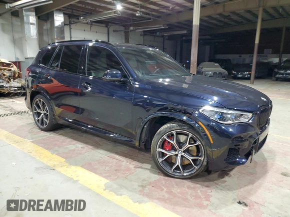 2022 BMW X5 M50i with VIN 5UXJU4C01N9L13393, listed as a Copart auction lot 86574334 with 36,618 mi miles and Salvage Title. Bid and sale history available at carsss.com. Image 4.