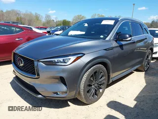 2020 Infiniti QX50 ESSENTIAL with VIN 3PCAJ5M3XLF119022, listed as a IAAI auction lot 41886633 with 55,650 mi miles. Bid and sale history available at carsss.com. Image 2.