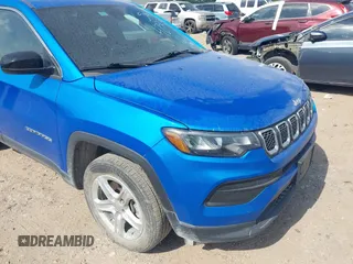 2023 Jeep Compass Sport with VIN 3C4NJDAN1PT509922, listed as a IAAI auction lot 42327048 with 26,598 mi miles and . Bid and sale history available at DreamBid. Image 6.