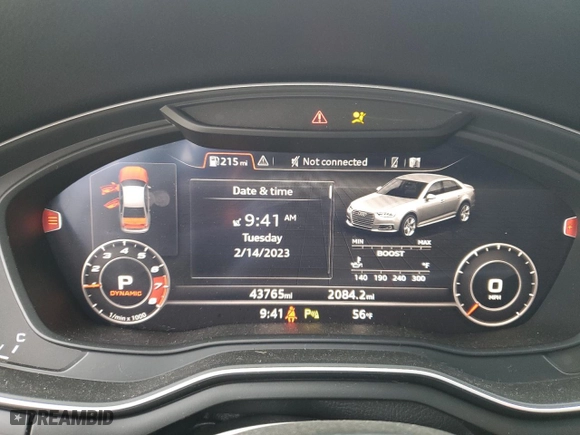 2018 Audi S4 Prestige with VIN WAUC4AF46JA132240, listed as a Copart auction lot 41404293 with 43,765 mi miles. Bid and sale history available at carsss.com. Image 9.