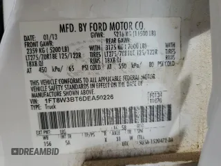 2013 Ford F-350 Platinum с VIN 1FT8W3BT6DEA50226, выставлен на аукционе Copart как лот 60989375 с пробегом 136 295 миль миль и Списание • Salvage title. История ставок и продаж доступна на DreamBid. Изображение 12.