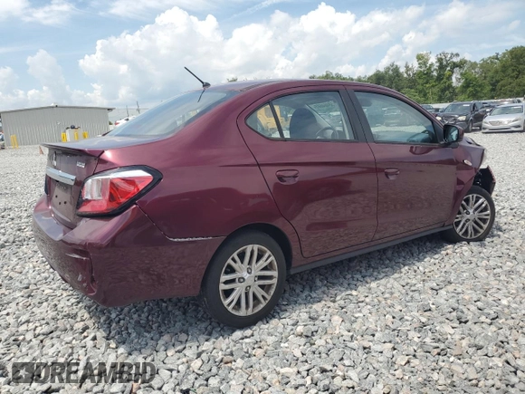 2023 Mitsubishi Mirage ES with VIN ML32FUFJ2PHF04274, listed as a Copart auction lot 58464685 with 23,627 mi miles and Salvage title. Bid and sale history available at DreamBid. Image 3.