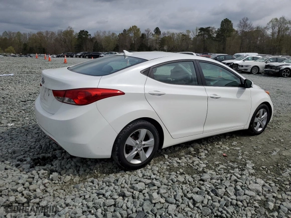 2013 Hyundai Elantra GLS PZEV with VIN 5NPDH4AEXDH386253, listed as a Copart auction lot 51627425 with 93,053 mi miles and Salvage Title. Bid and sale history available at carsss.com. Image 3.