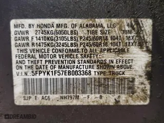 2014 Honda Ridgeline RTL with VIN 5FPYK1F57EB003368, listed as a Copart auction lot 88280455 with 154,446 mi miles and Salvage Title. Bid and sale history available at carsss.com. Image 12.