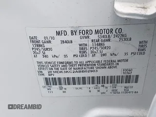 2010 Ford Edge Limited with VIN 2FMDK3KC2ABB02903, listed as a IAAI auction lot 42137104 with 236,517 mi miles. Bid and sale history available at carsss.com. Image 9.