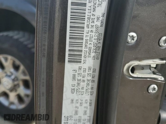 2020 Ram 2500 Laramie with VIN 3C6UR5FL6LG160087, listed as a Copart auction lot 55439125 with 60,096 mi miles and Salvage title. Bid and sale history available at DreamBid. Image 12.