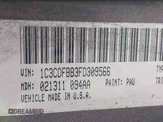 2015 Dodge Dart SXT with VIN 1C3CDFBB3FD309566, listed as a IAAI auction lot 41749617 with 180,188 mi miles. Bid and sale history available at carsss.com. Image 9.