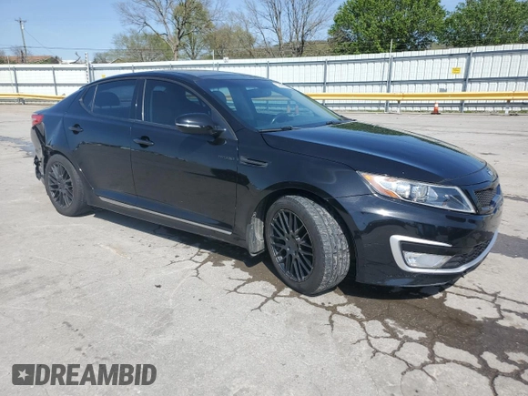 2013 Kia Optima Hybrid EX with VIN KNAGM4AD1D5062069, listed as a Copart auction lot 52456105 with 104,385 mi miles and Salvage Title. Bid and sale history available at carsss.com. Image 4.