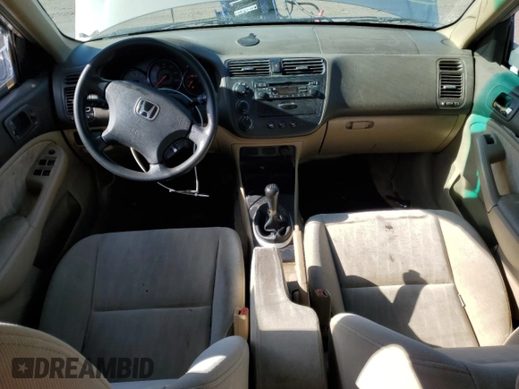 2003 Honda Civic EX with VIN 2HGES25773H569172, listed as a Copart auction lot 45013615 with 293,902 mi miles and Salvage Title. Bid and sale history available at DreamBid. Image 8.