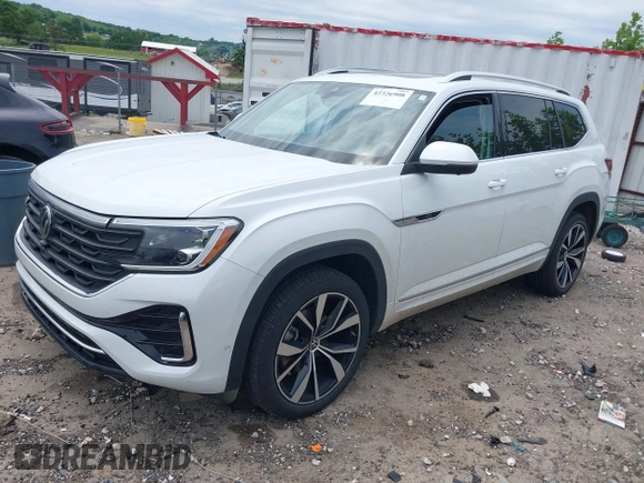 2024 Volkswagen Atlas SEL Premium R-Line with VIN 1V2FR2CA7RC598307, listed as a IAAI auction lot 42326908 with 16,792 mi miles and . Bid and sale history available at DreamBid. Image 2.