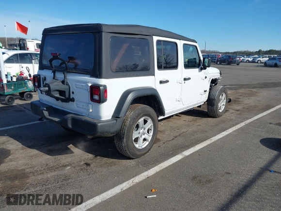 2022 Jeep Wrangler Unlimited Willys with VIN 1C4HJXDN9NW270184, listed as a IAAI auction lot 41467871 with 41,514 mi miles and . Bid and sale history available at DreamBid. Image 4.