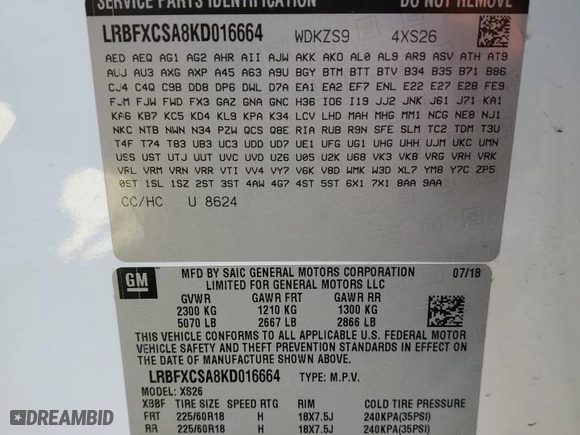 2019 Buick Envision Essence with VIN LRBFXCSA8KD016664, listed as a Copart auction lot 45939185 with 67,314 mi miles and Salvage Title. Bid and sale history available at carsss.com. Image 15.