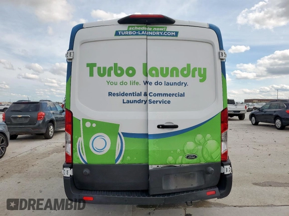 2021 Ford Transit Cargo with VIN 1FTBR1C87MKA37448, listed as a Copart auction lot 55952795 with 78,952 mi miles and Salvage title. Bid and sale history available at DreamBid. Image 6.