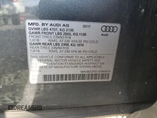 2018 Audi Q3 Premium with VIN WA1BCCFS1JR000879, listed as a Copart auction lot 47221015 with 18,464 mi miles and Salvage title. Bid and sale history available at DreamBid. Image 13.