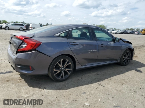 2019 Honda Civic Sport with VIN 2HGFC2F81KH513171, listed as a Copart auction lot 54030235 with 57,516 mi miles and Salvage Title. Bid and sale history available at DreamBid. Image 3.