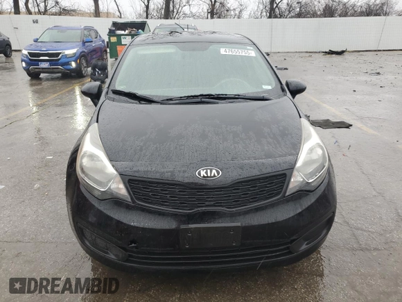 2014 Kia Rio LX with VIN KNADM4A35E6401373, listed as a Copart auction lot 47655755 with 117,500 mi miles and Salvage Title. Bid and sale history available at carsss.com. Image 5.