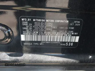 2025 Mitsubishi Eclipse Cross SE с VIN JA4ATWAA1SZ004475, выставлен на аукционе IAAI как лот 42580812 с пробегом 13 280 миль миль и . История ставок и продаж доступна на DreamBid. Изображение 9.