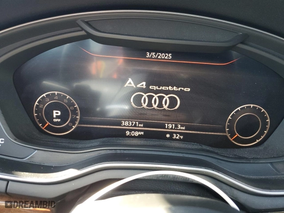 2019 Audi A4 Premium Plus with VIN WAUENAF47KA103207, listed as a Copart auction lot 47770315 with 38,371 mi miles and Salvage Title. Bid and sale history available at carsss.com. Image 9.