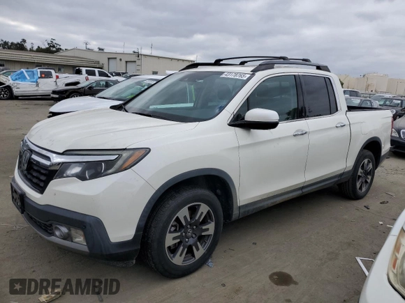2019 Honda Ridgeline RTL-E z VIN 5FPYK3F75KB001806, wystawiony jako Copart lot #43178765 z przebiegiem 44 939 mil mil oraz Czysty tytuł • Clean title. Historia ofert i sprzedaży dostępna na DreamBid. Obrazek 1.