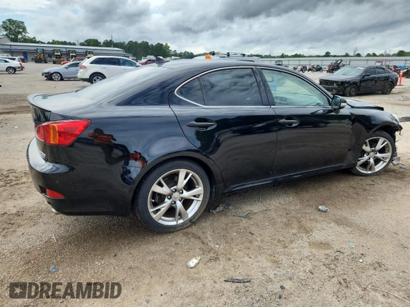 2010 Lexus IS 250 with VIN JTHBF5C24A2098391, listed as a Copart auction lot 60472255 with Not provided miles and Salvage title. Bid and sale history available at DreamBid. Image 3.
