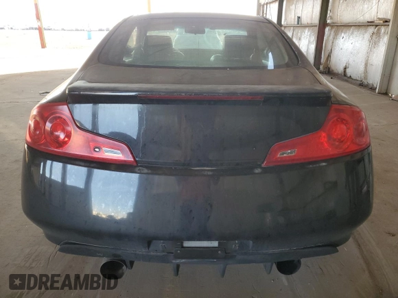 2006 Infiniti G35 Coupe with VIN JNKCV54E86M705596, listed as a Copart auction lot 85163374 with 185,126 mi miles and Clean Title. Bid and sale history available at carsss.com. Image 6.