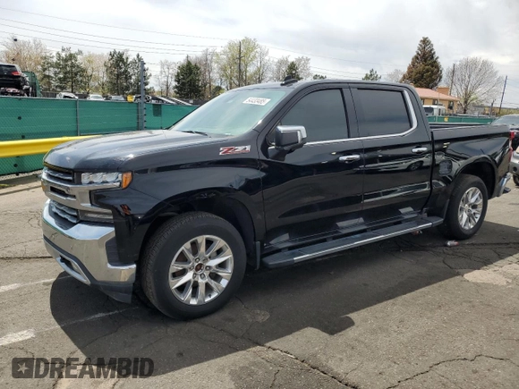 2019 Chevrolet Silverado 1500 LTZ with VIN 3GCUYGED7KG190585, listed as a Copart auction lot 54433485 with 49,041 mi miles and Salvage Title. Bid and sale history available at DreamBid. Image 1.