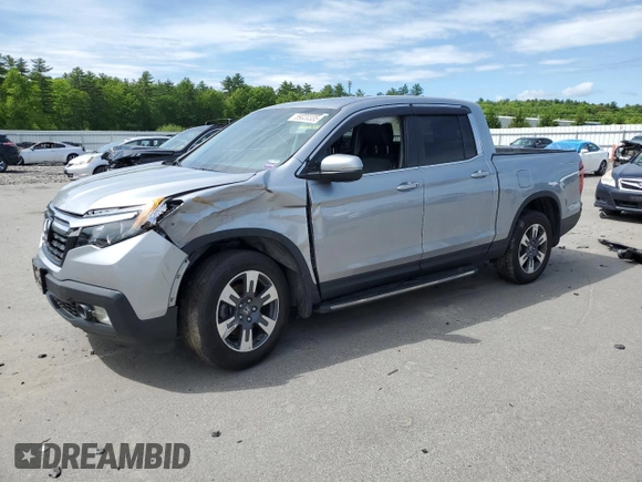 2019 Honda Ridgeline RTL with VIN 5FPYK3F57KB001594, listed as a Copart auction lot 59020335 with 31,465 mi miles and Salvage title. Bid and sale history available at DreamBid. Image 1.