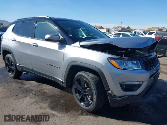 2018 Jeep Compass Latitude with VIN 3C4NJDBB6JT299247, listed as a IAAI auction lot 41591106 with 48,685 mi miles. Bid and sale history available at carsss.com. Image 1.