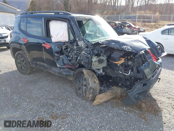 2018 Jeep Renegade Trailhawk with VIN ZACCJBCB3JPG81009, listed as a IAAI auction lot 41537095 with 91,506 mi miles. Bid and sale history available at carsss.com. Image 1.