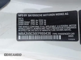 2014 BMW 4 Series 428i xDrive with VIN WBA3V9C56EPR69436, listed as a IAAI auction lot 41951778 with 169,085 mi miles and . Bid and sale history available at carsss.com. Image 9.