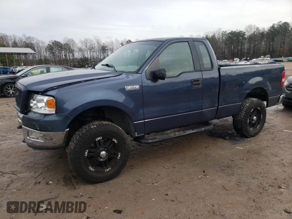 2005 Ford F-150 XL with VIN 1FTRF14585KC00914, listed as a Copart auction lot 43589325 with 181,304 mi miles and Salvage Title. Bid and sale history available at carsss.com. Image 1.