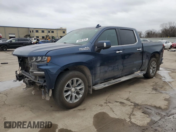 2019 Chevrolet Silverado 1500 High Country with VIN 1GCUYHED1KZ143932, listed as a Copart auction lot 46997635 with 70,075 mi miles and Salvage Title. Bid and sale history available at carsss.com. Image 1.
