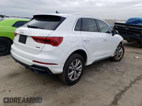 2021 Audi Q3 S line Premium with VIN WA1DECF37M1151658, listed as a Copart auction lot 39878683 with 12,263 mi miles. Bid and sale history available at carsss.com. Image 3.