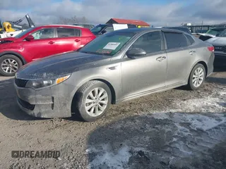 2017 Kia Optima LX with VIN 5XXGT4L35HG161540, listed as a IAAI auction lot 41580409 with 100,056 mi miles. Bid and sale history available at carsss.com. Image 2.
