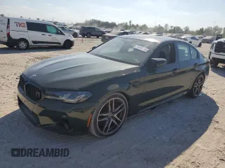 2023 BMW M5 with VIN WBS83CH04PCL77304, listed as a Copart auction lot 76096754 with 0 mi miles and Non Repairable. Bid and sale history available at carsss.com. Image 1.