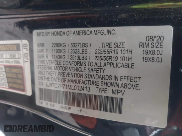 2021 Acura RDX w/Advance Package with VIN 5J8TC2H71ML002413, listed as a IAAI auction lot 41161586 with 49,693 mi miles. Bid and sale history available at carsss.com. Image 9.