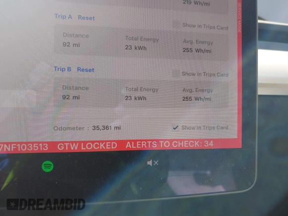 2022 Tesla Model 3 with VIN 5YJ3E1EA7NF103513, listed as a IAAI auction lot 41643592 with 35,631 mi miles and . Bid and sale history available at DreamBid. Image 15.