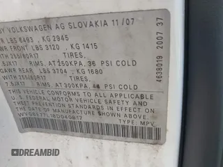 2008 Volkswagen Touareg V6 с VIN WVGBE77L18D040817, выставлен на аукционе IAAI как лот 42555188 с пробегом 202 942 миль миль и . История ставок и продаж доступна на DreamBid. Изображение 9.