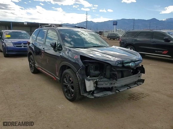 2021 Subaru Forester Sport with VIN JF2SKARC4MH498458, listed as a Copart auction lot 46329255 with 56,240 mi miles and Salvage Title. Bid and sale history available at carsss.com. Image 12.