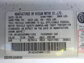 2009 Nissan 370Z Touring with VIN JN1AZ44E99M411252, listed as a IAAI auction lot 41969671 with 91,873 mi miles and . Bid and sale history available at DreamBid. Image 9.