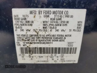 2016 Ford Explorer with VIN 1FM5K7BH9GGB39911, listed as a Copart auction lot 56446855 with 140,874 mi miles and Salvage title. Bid and sale history available at DreamBid. Image 13.