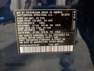 2018 Volkswagen Atlas SE with VIN 1V2LR2CA3JC578157, listed as a Copart auction lot 55812345 with 107,577 mi miles and Clean title. Bid and sale history available at DreamBid. Image 14.