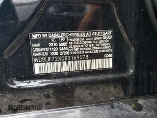 2008 Mercedes-Benz E-Class Sport 5.5L with VIN WDBUF72X08B169078, listed as a Copart auction lot 75093514 with 0 mi miles and Salvage Title. Bid and sale history available at carsss.com. Image 13.