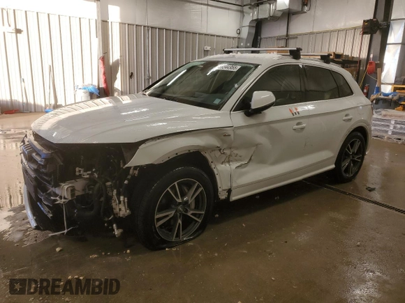 2020 Audi Q5 Premium Plus with VIN WA1E2AFY2L2080987, listed as a Copart auction lot 89344955 with 55,463 mi miles and Salvage title. Bid and sale history available at DreamBid. Image 1.