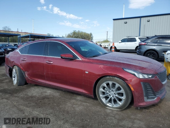 2021 Cadillac CT5 Premium Luxury with VIN 1G6DN5RK5M0145158, listed as a Copart auction lot 60147535 with 30,507 mi miles and Salvage title. Bid and sale history available at DreamBid. Image 4.
